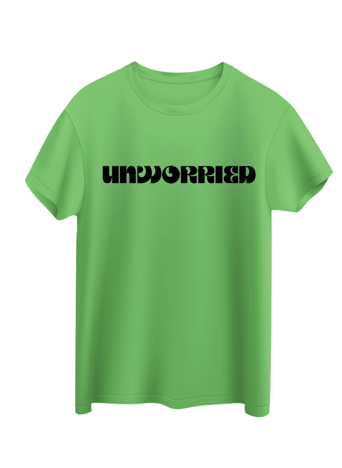 unworried unisex green tshirt